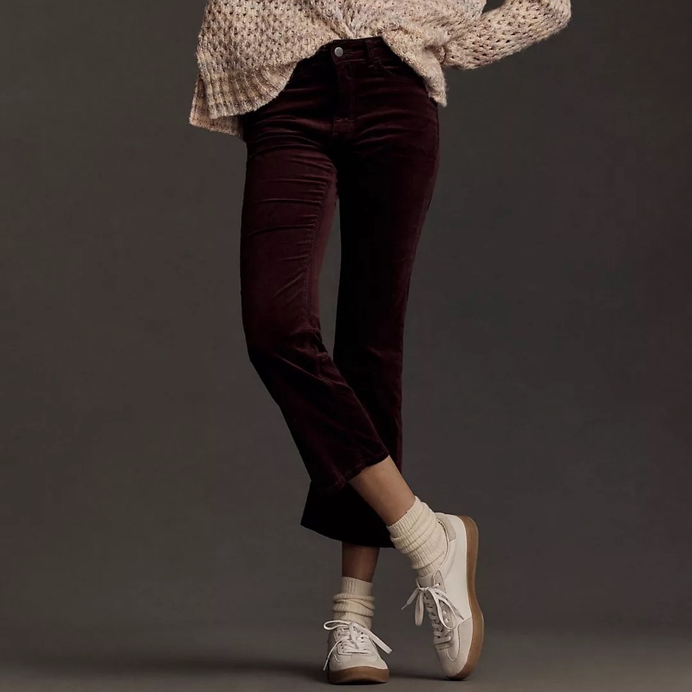 Anthropologie • Pilcro The Yaya Mid-Rise Crop Flare Jeans: Velvet Edition